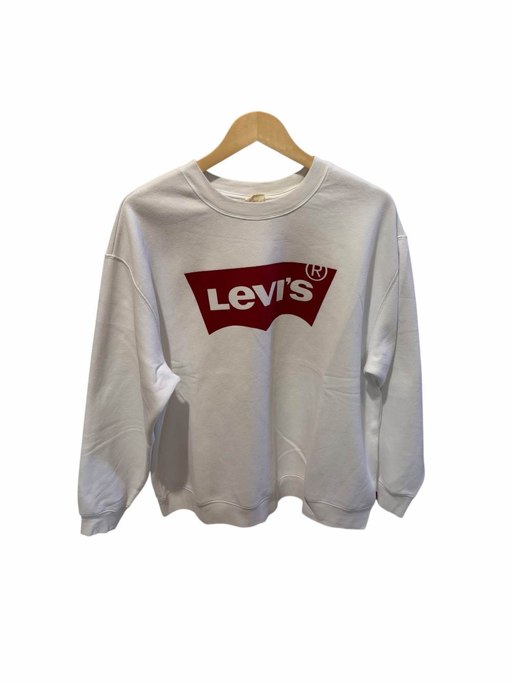Levi's White Crewneck Sweatshirt with Red Logo